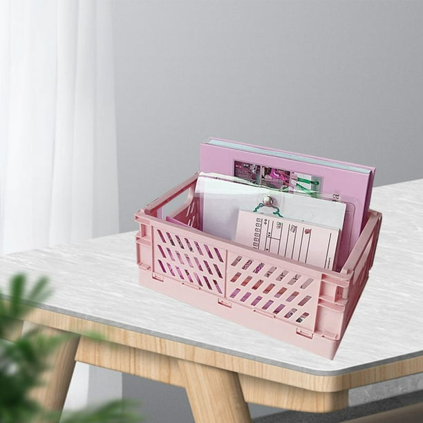 Cesta plegable pequeña para frutas y verduras, soporte con soporte,  escurridor plegable rectangular multifuncional para dormitorio y sala de  estar rosa BLESIY Cesta plegable