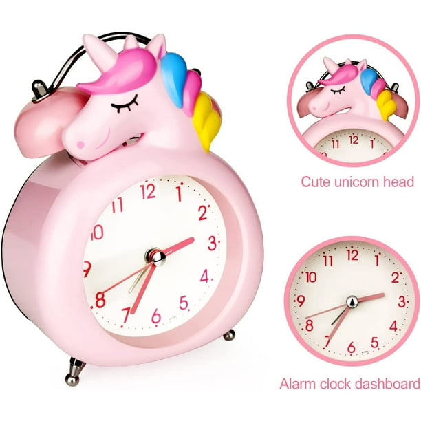 Despertador de unicornio rosa para niños, decoración del hogar, mesita de  noche, escritorio de dibujos animados