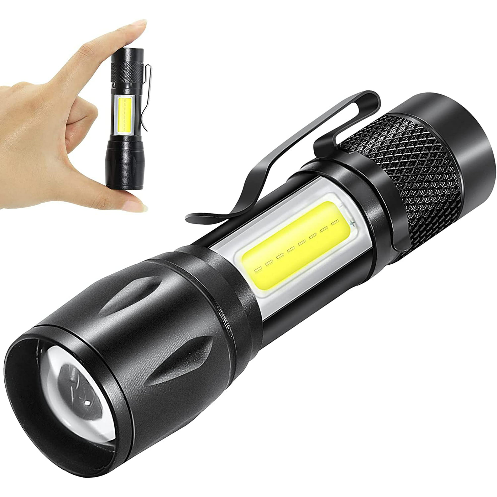 LETMY Linterna táctica, mini linternas LED superbrillantes con clip para  cinturón, zoomable, 3 modos, impermeable, la mejor linterna EDC para  regalo