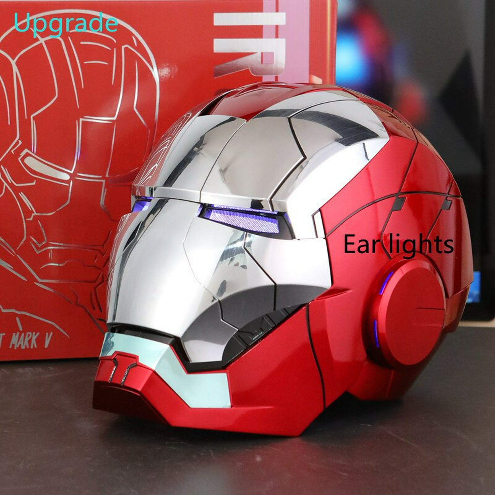 Casco de Iron Man Mk5, máscara usable con Control eléctrico activado por  voz, 1:1, apertura automática, cierre, modelo de figura, juguete para