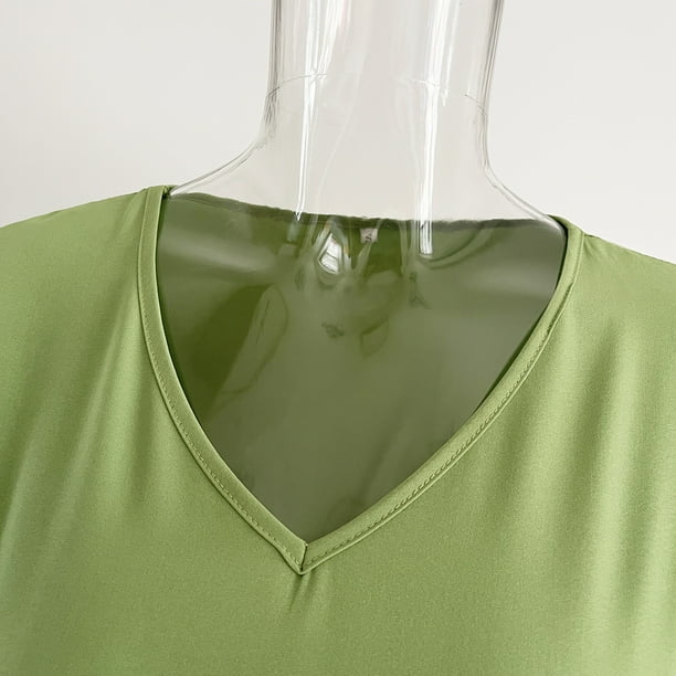 Vestido Sin Volantes Vestidos casuales de verano para mujer Vestido  elegante con volantes para cóctel (Verde S) Cgtredaw para Mujer Verde T S