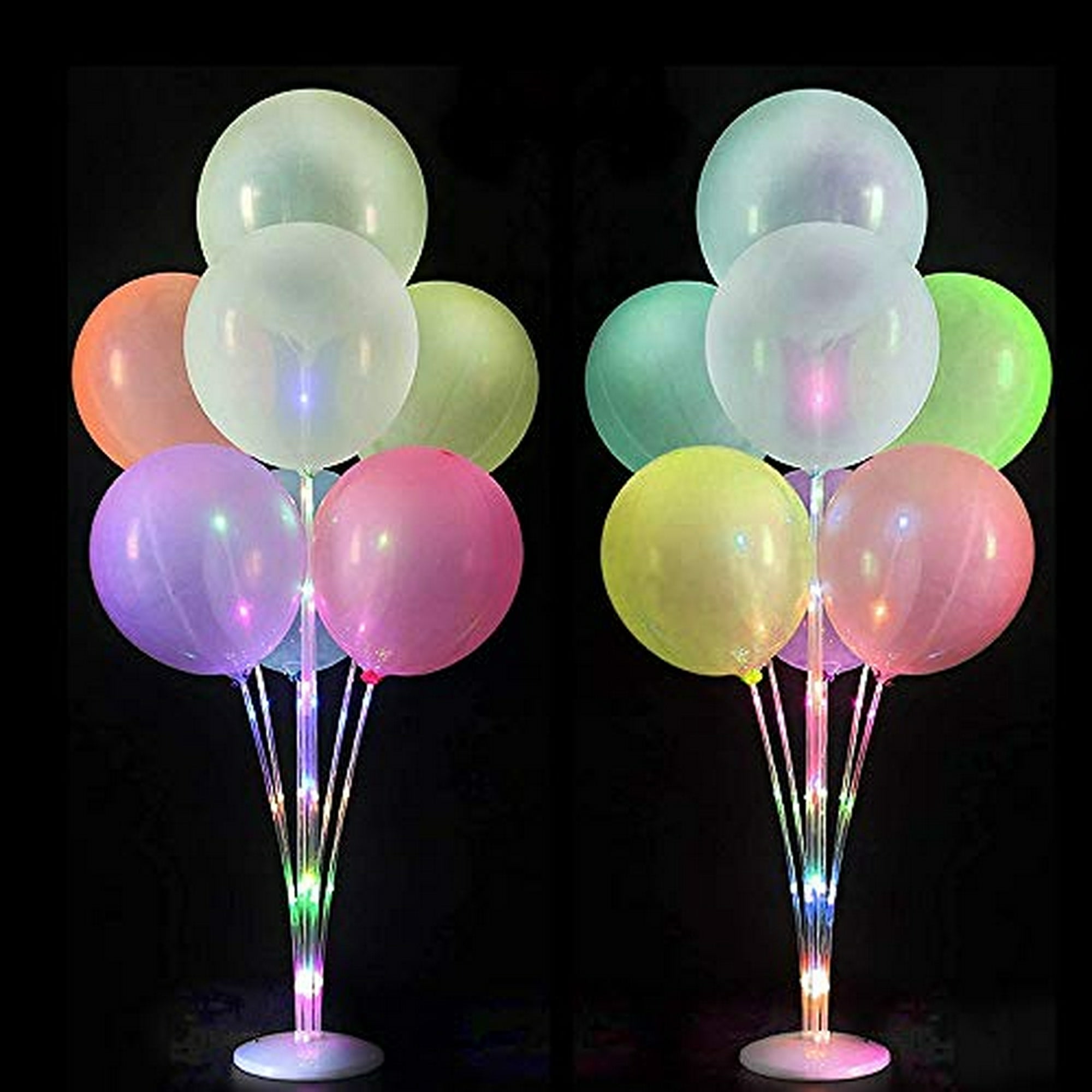 Juego de 4 soportes para globos, kit de soporte para globos de mesa,  soporte transparente para palos de globos para mesa, cumpleaños, baby  shower