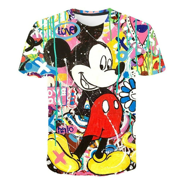 Camisetas de Mickey Mouse, camisetas verano para de dibujos animados, ropa de moda, camiset Gao Jinjia LED | Walmart en línea