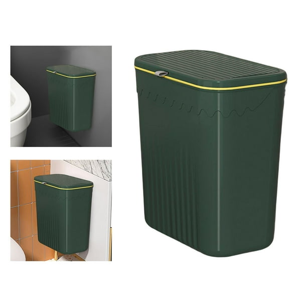 NAN Wind Cubo de basura colgante para cocina, cubos de basura pequeños  plegables de 1.58 galones, cubo de basura verde para colgar, contenedor de