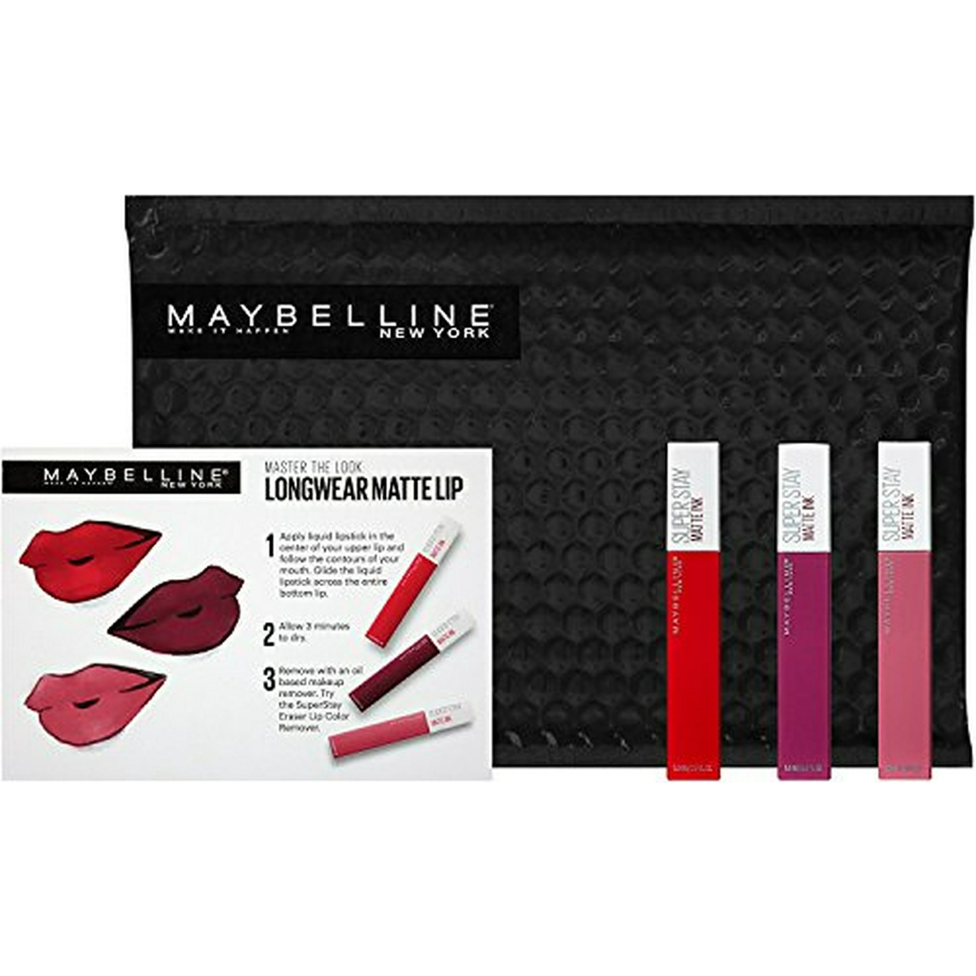 Kit 3 Labiales Maybelline New York Superstay Matte Ink 5 Ml Acabado Mate  Color Variado