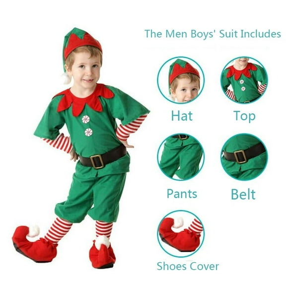 kids baby girls santa clause christmas tree costume dress set green elf outfits children xmas cospla banyuo