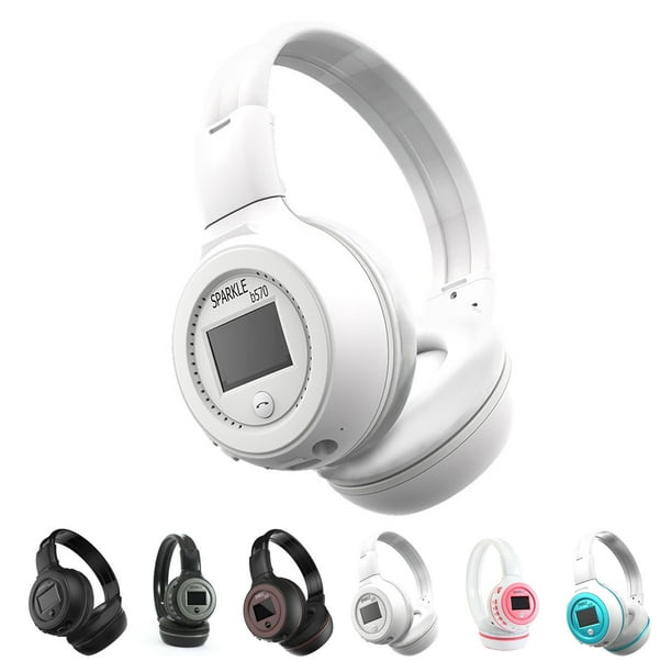 Auriculares Bluetooth con micrófono, tarjeta SD de soporte y FM