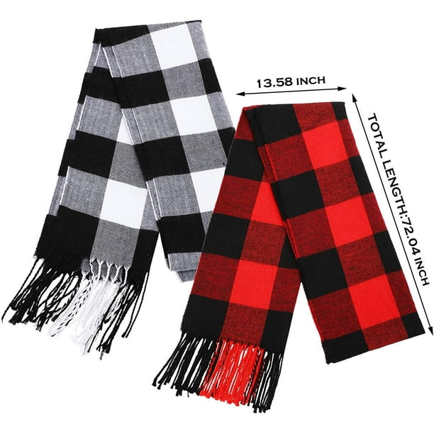 2 cálidas bufandas y fulares de invierno para mujer a cuadros escoceses,  unisex Levamdar YZY992