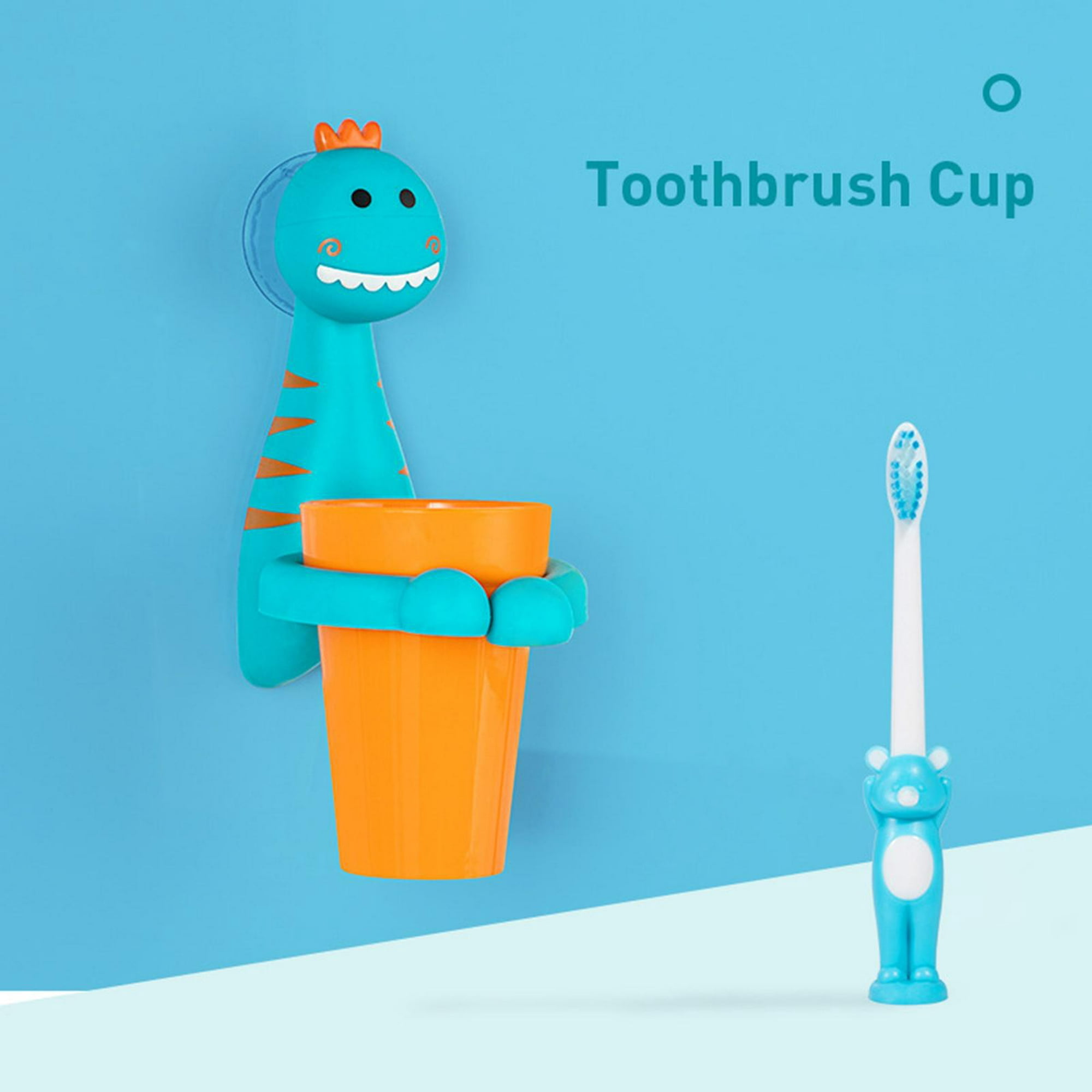 Vaso de baño de 260 ml, juego de 2 portacepillos de dientes, vaso de cepillo  de dientes de dinosaurio, vaso de plástico duradero, para uso diario de  niños y niñas