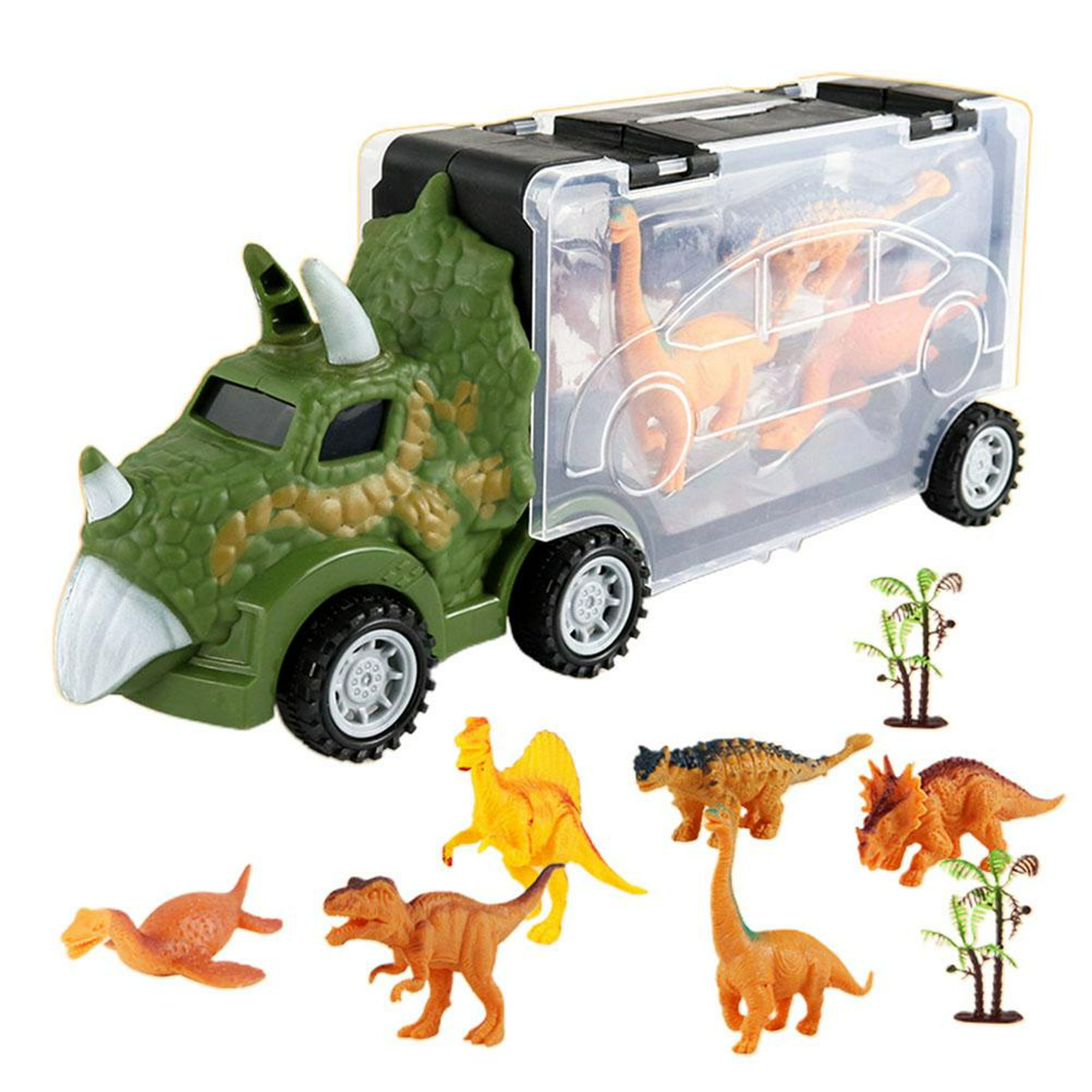 Camión de transporte de dinosaurio creativo, coche de dinosaurio extraíble  con 2 vehículos de dinosaurio, juguetes para niños de 3, 4, 5, 6 y 7 años,  Zulema Juguetes de camiones de dinosaurios