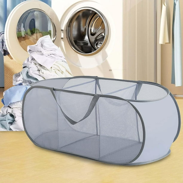 cesto para ropa sucia, plegable, con estructura de aluminio, incluye bolsa  interior de malla, 65 x 37.5 x 56.5 cm comprar online barato