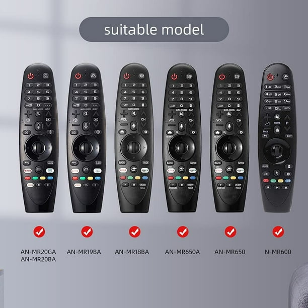 Funda de silicona para control remoto de TV compatible con LG  AN-MR19BA/AN-MR18BA/AN-MR650/AN-MR600, control remoto para Smart TV, a  prueba de golpes