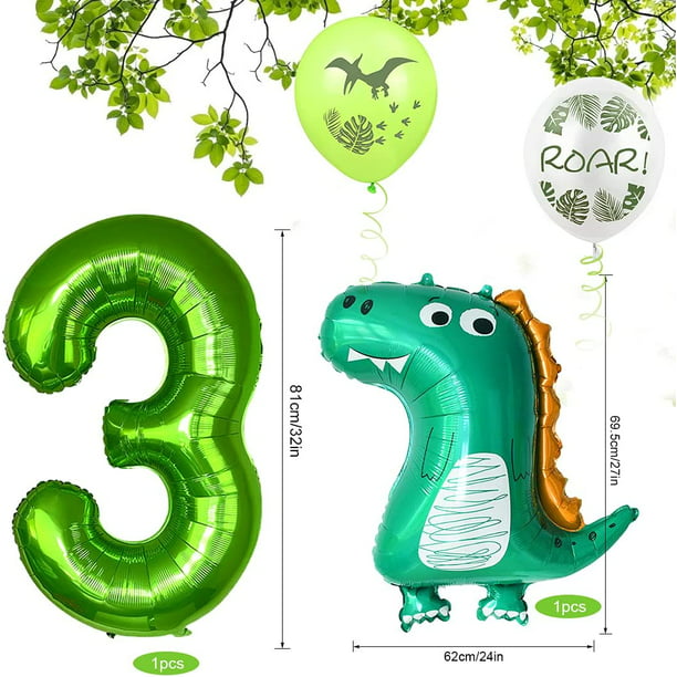 Globo cumpleaños, decoracion cumpleaños 3 años, globo 3 cumpleaños, decoracion  cumpleaños niño 3 dinosaurio, dino globo 3 cumpleaños, decoracion 3  cumpleaños, decoracion dinosaurio niño JFHHH pequeña