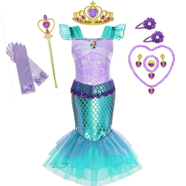 Disfraz de La Sirenita para niña, disfraz de Ariel, vestido de princesa,  disfraz de fiesta de cumple Estilo Azteca
