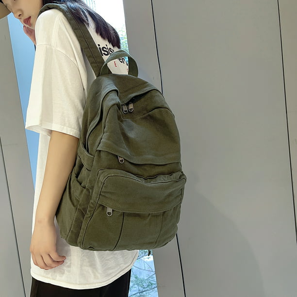 Mochilas escolares simples para mujer, mochila de viaje informal Vintage  para mujer, mochila (verde) Tmvgtek Para Estrenar