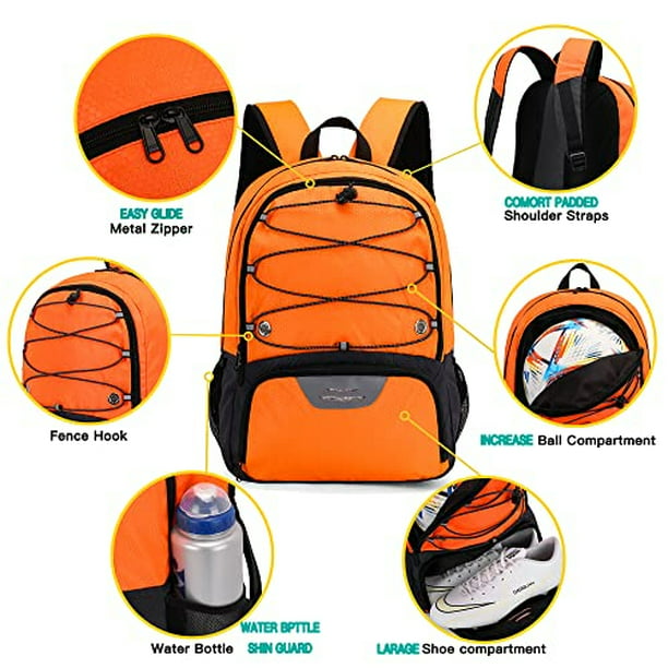 Mochila de fútbol para escuela, agua y fuego, mochila de pelota de fútbol  con lonchera para niños, bolsa escolar 3 en 1, bolsa escolar con bolsa de
