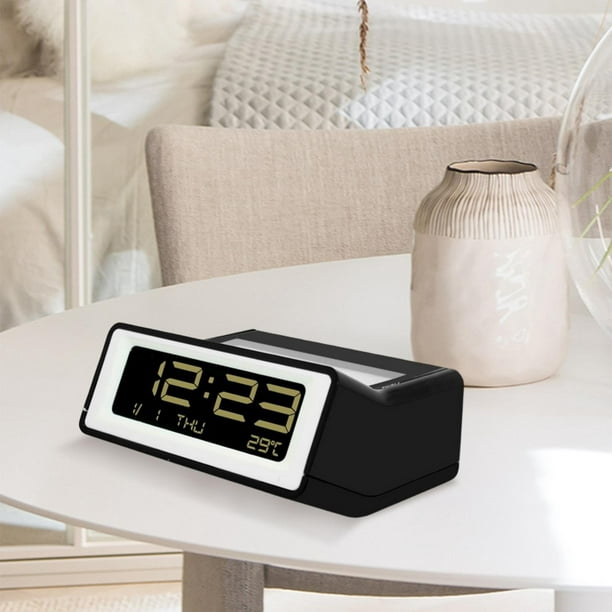 Luz despertador digital Reloj despertador Luz nocturna Sensor inteligente  Función de repetición Control táctil Reloj electrónico de escritorio  Lámpara