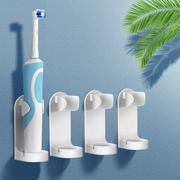 Juego de 4 soportes para cepillos de dientes eléctricos, organizador de  pasta de dientes autoadhesivo de plástico multifuncional para montar en la  pared, soporte para 4 accesorios para baño y cocina JM