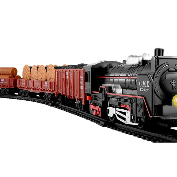 Juego de tren con regalo ños , juguete de tren retro con locomotora de  Sunnimix tren electrico