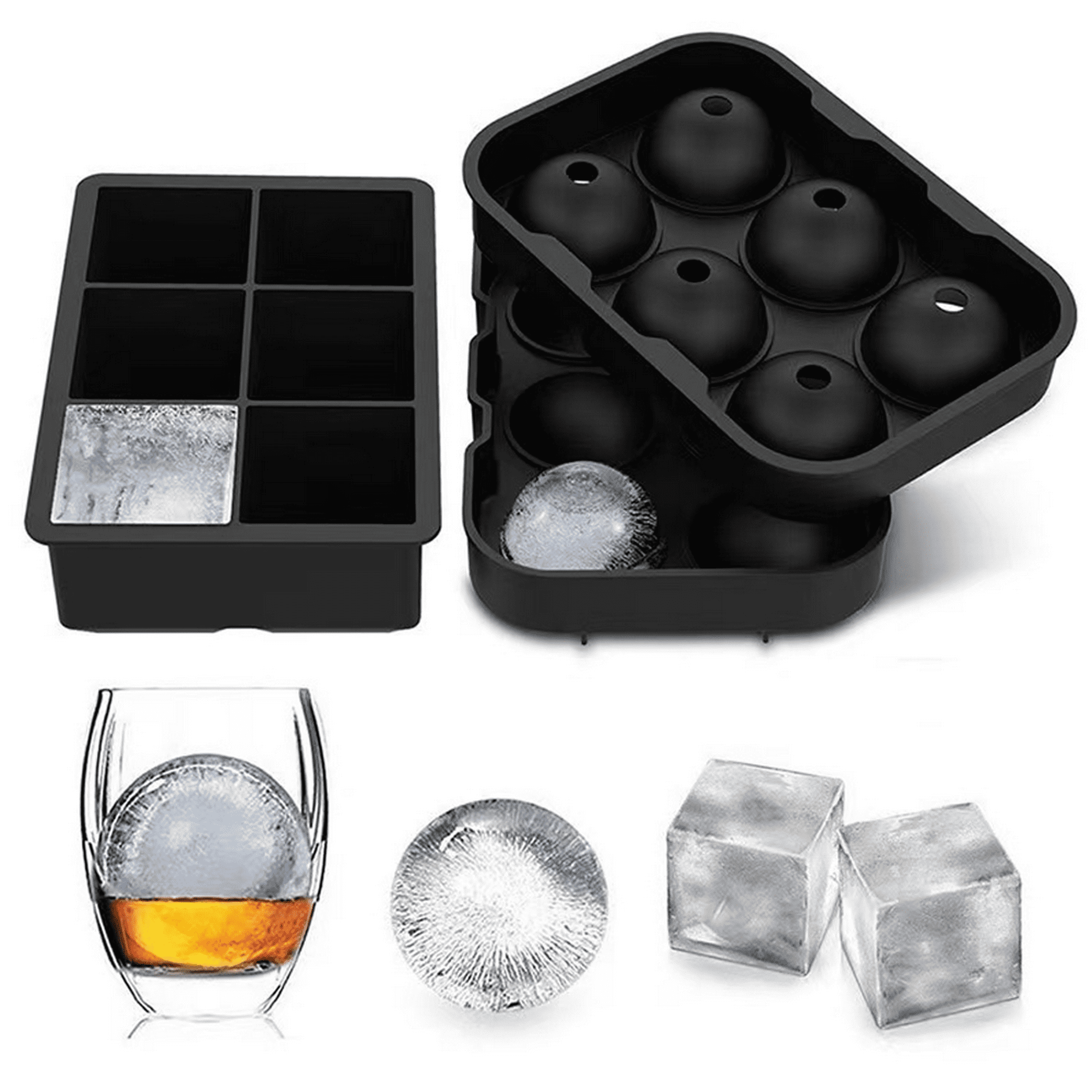 2 Paquetes de Molde de hielo Bandeja de cubos Barra de whisky Mold de  Calavera