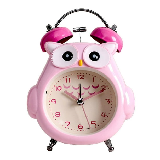 Reloj despertador para niños, búho, campana ruidosa, reloj