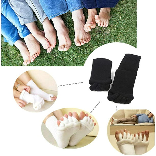 Calcetines separadores de dedos, 3 pares de calcetines de alineación de  pies Yoga GYM Masaje Calcetines sin dedos Alivio del dolor Mejora la  circulación Elásticos para mujeres oso de fresa Electrónica