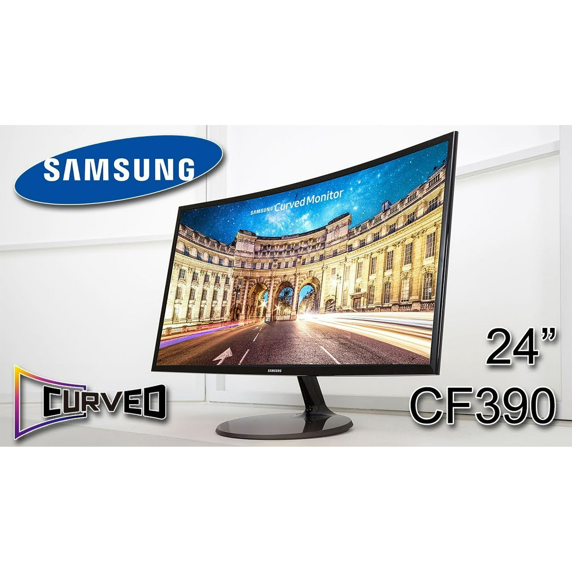 Samsung 24 Curved Monitor, Full HD, HDMI & VGA, 4ms response time, Model  LC24F390FHLXZX
