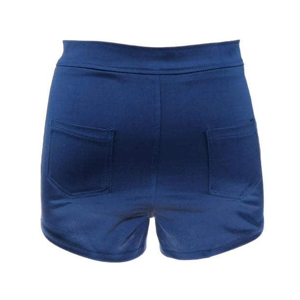 Pantalones cortos con botones elásticos casuales para mujer Pantalones  cortos de playa Bolsillos - S / M / L Azul m Yuyangstore Pantalones cortos  de cintura alta para mujeres