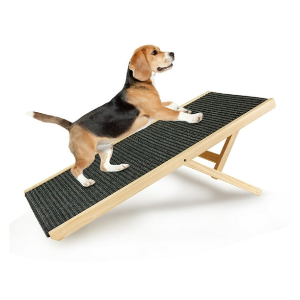 Rampa para perros para sofá, cama o automóvil, escaleras de madera de 44  pulgadas de largo para perros y gatos pequeños y grandes, soporta hasta 250