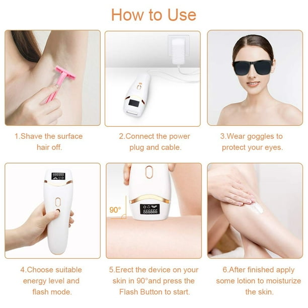Depiladora láser IPL para mujeres y hombres en casa, dispositivo de  depilación láser permanente para brazos faciales, axilas, piernas y cuerpo