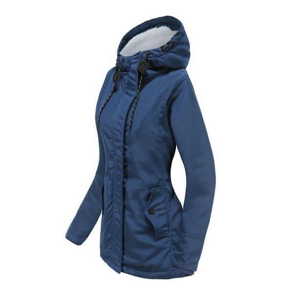 Abrigo largo cálido para mujer Sudadera con capucha Chaqueta de cuello  Parkas de invierno delgadas Abrigos Fridja po590