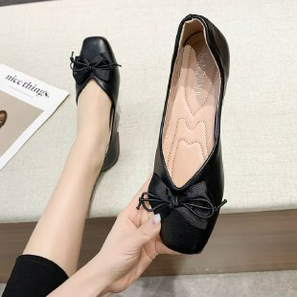 Zapatos Elegantes De Suela Suave Para Mujer, Zapatos Cómodos De Tacón  Grueso De Suela Suave, Zapatos De Vestir De Punta Cuadrada