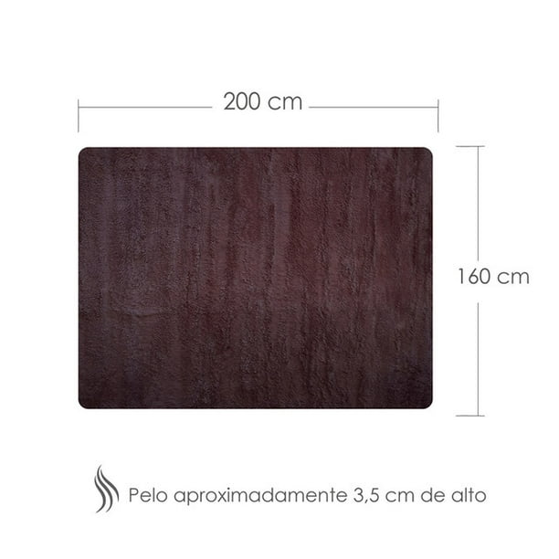 Tapete Sala Tipo Shag 200x160cm Pelo Largo Suave Rojo ilios innova 2x1.60  color rojo