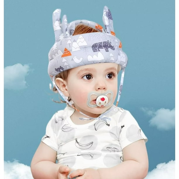 Casco ajustable para bebé, gorra de arnés de cojín suave para niños,  sombrero para niños pequeños cuando aprende a gatear a caminar (azul-1)