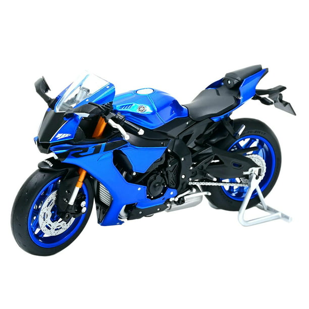 Modelo de motocicleta de aleación azul 1/18, colección de juguetes de  motocicleta con caja de presentación, longitud de motocicleta 4.5 Yotijar  Muebles para el hogar