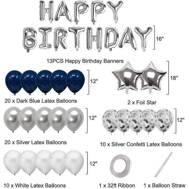 Decoraciones de fiesta de cumpleaños número 18 para hombres, azul