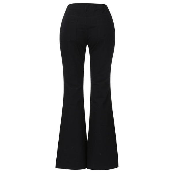 Gibobby Pantalones mujer tallas grandes Bell Jeans Slim Mujeres Flare Jeans  Stretch Jeans Pants Cintura Mid Langth Women's Jeans (Negro, XL)
