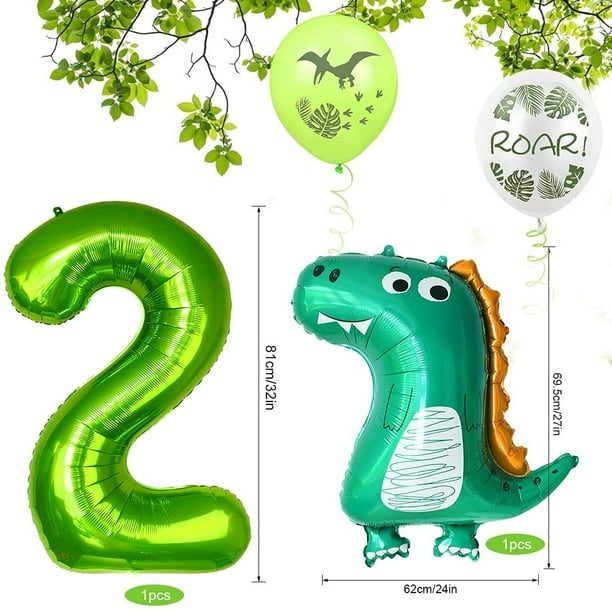 Decoración cumpleaños 2 años niño, decoración cumpleaños dinosaurio 2,  globo decoración 2º cumpleaño JFHHH pequeña