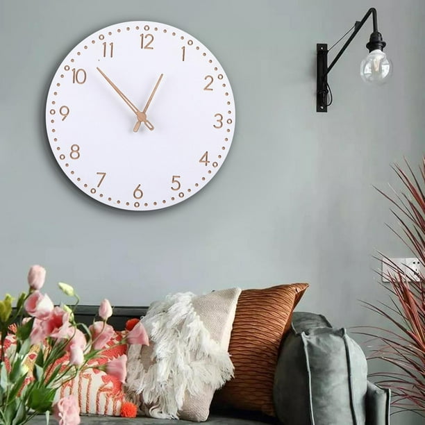 Relojes de pared grandes para decoración de sala de estar, moderno, de  madera, decoración silenciosa, funciona con pilas, sin tictac para cocina