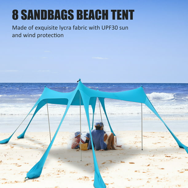 hogar Es Víspera de Todos los Santos Irfora Carpa de playa antiviento UPF30 con pantalla de viento a prueba de  arena Estable 8 sacos de a Irfora Carpa de playa | Walmart en línea
