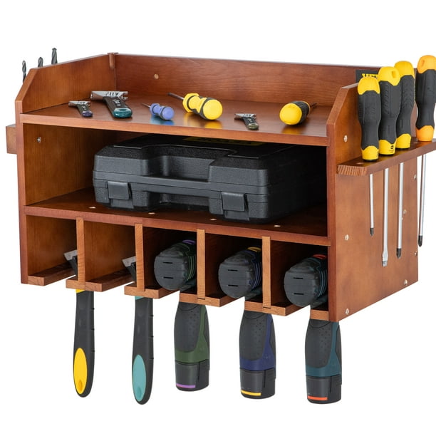 Organizador de herramientas eléctricas para almacenamiento de herramientas,  soporte de pared para taladro con estación de carga, soporte de