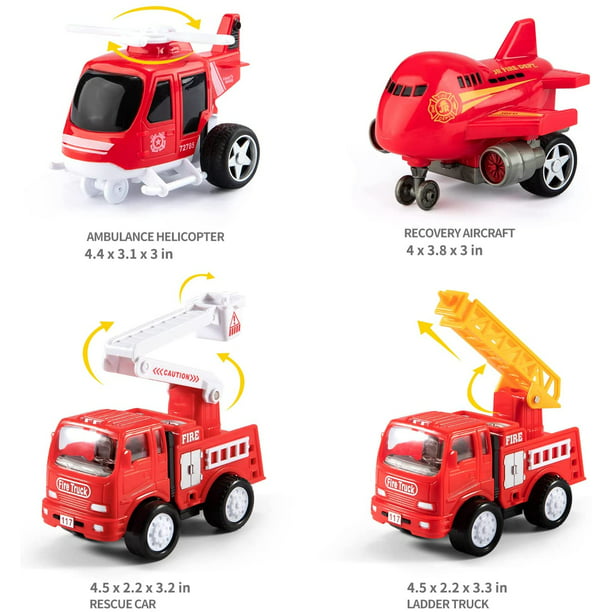 TEMI Camión de juguete para niñas de 3, 4, 5, 6 años, vehículo de fricción  5 en 1, juguete para niños pequeños de 1 a 3 años, juguetes de camión