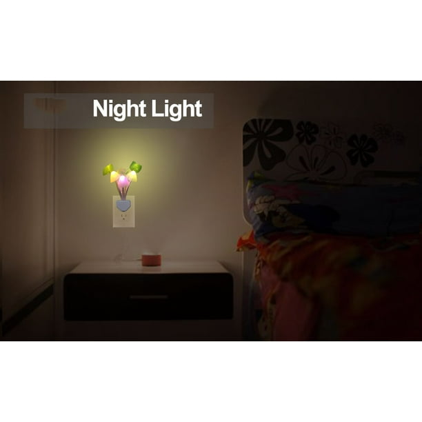 Pack de 4 ] Luz roja nocturna, lámpara de pared Led plug in con