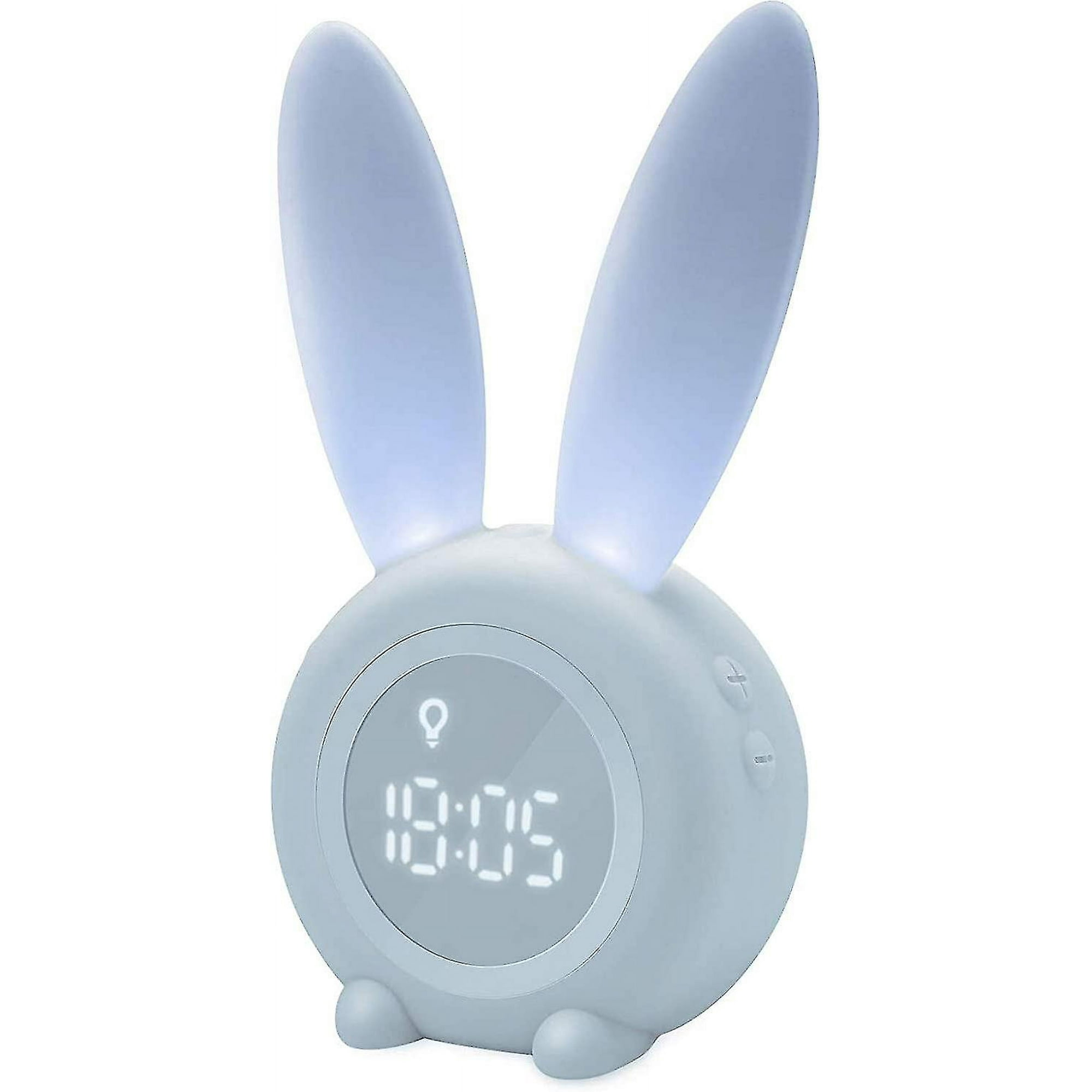 Lindo reloj despertador de punto azul y blanco