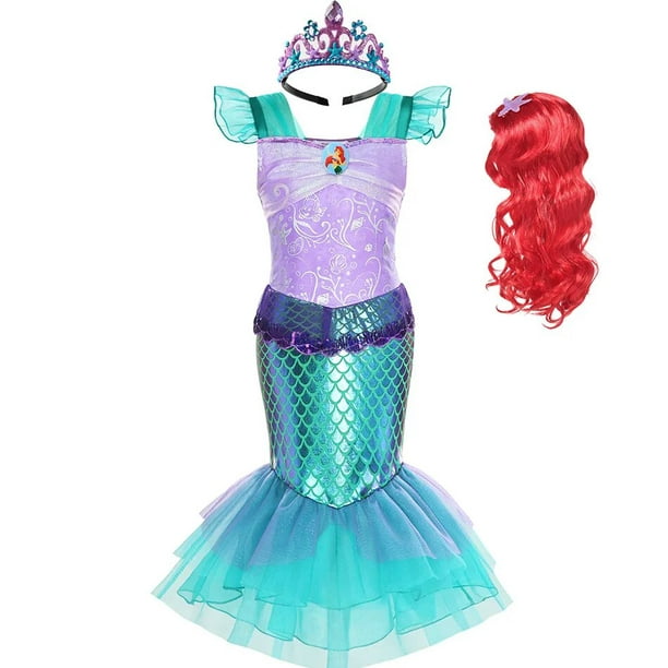 Disfraz de La Sirenita para niña, disfraz de Ariel, vestido de princesa,  disfraz de fiesta de cumple Estilo Azteca