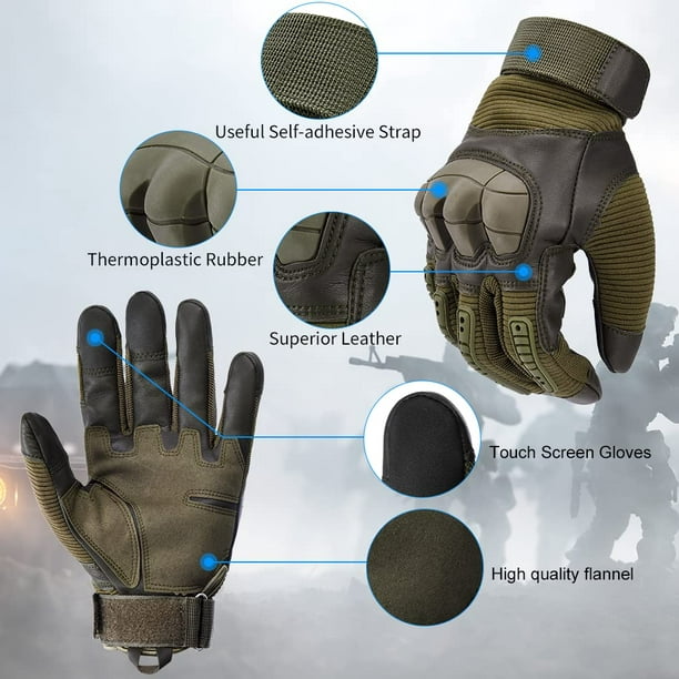 Guantes tácticos, guantes militares de pantalla táctil con nudillos duros  para caza, tiro, senderismo, Airsoft, Camping, Paintball, entrenamiento  militar Vhermosa CPB-DE-HJJ-137-3