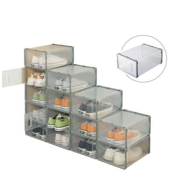 INSTY Paquete de 6 cajas de almacenamiento de zapatos de plástico