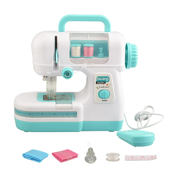 Juguete de máquina de coser para niños, máquina de coser eléctrica portátil  de tamaño mediano, juguetes para niños principiantes