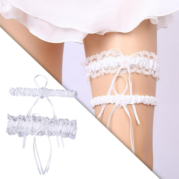 Ligas de boda de encaje sexy para novia Ligas de pierna de baile de  graduación con lazo Accesorio nupcial