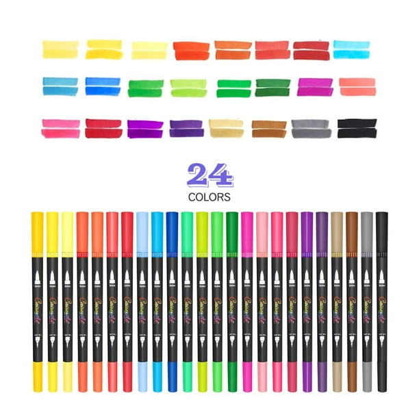 ZSCM - Rotuladores de doble punta, 60 colores, para libros de colorear para  adultos, rotuladores base agua de punta fina, para niños, material